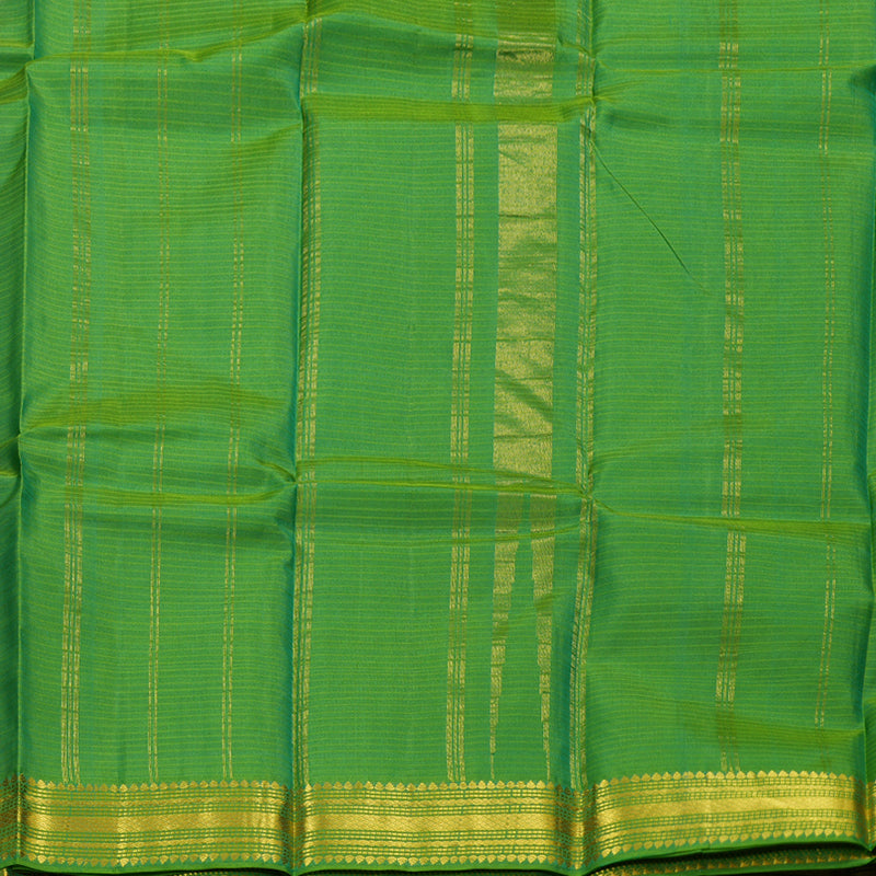 Hayagrivas Green Handloom Kanjivaram Silk Saree with Light Green Border BBD1149K1-1