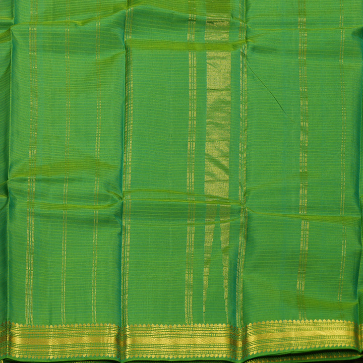 Hayagrivas Green Handloom Kanjivaram Silk Saree with Light Green Border BBD1149K1-1