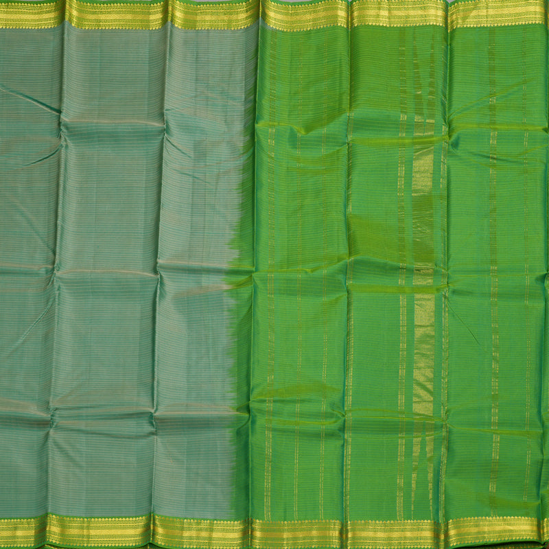 Hayagrivas Green Handloom Kanjivaram Silk Saree with Light Green Border BBD1149K1-1