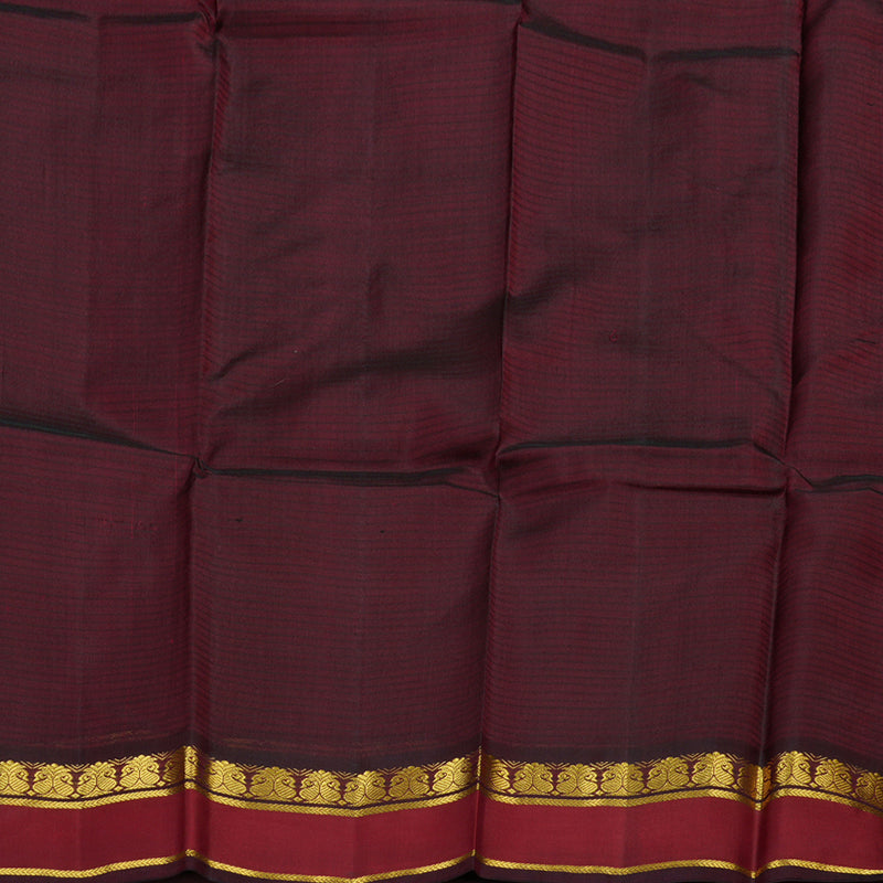 Hayagrivas Brick Red Handloom Kanjivaram Silk Saree with Maroon Border BBD1149K3-4