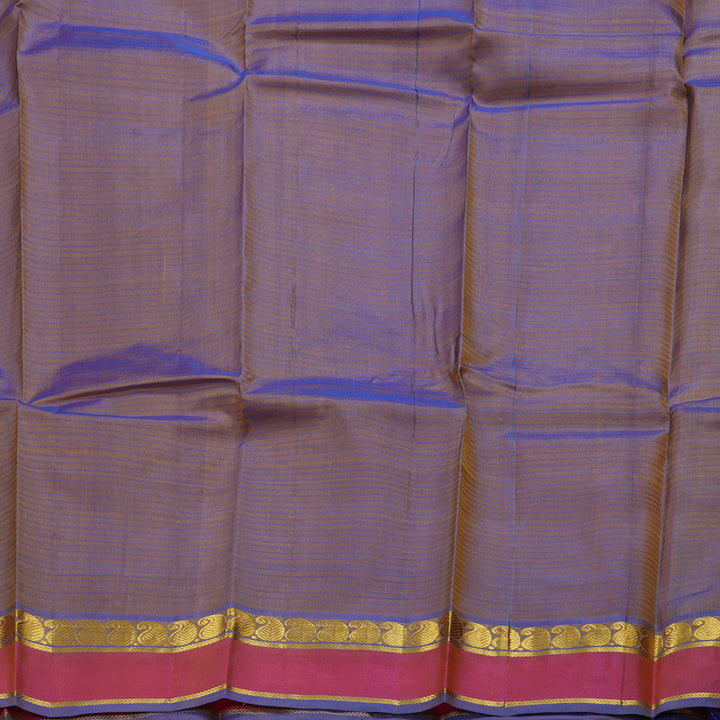 Hayagrivas Mustard Handloom Kanjivaram Silk Saree with Blue Border BBD1149K3-6