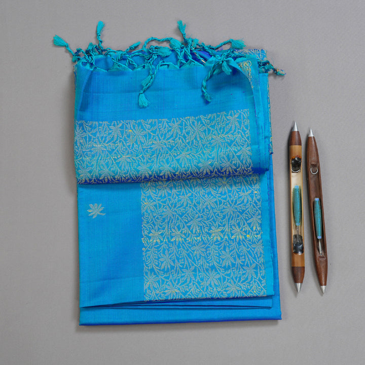 Hayagrivas Mesmerizing Sky Blue Handloom Soft Silk Saree BBD1151K12-1