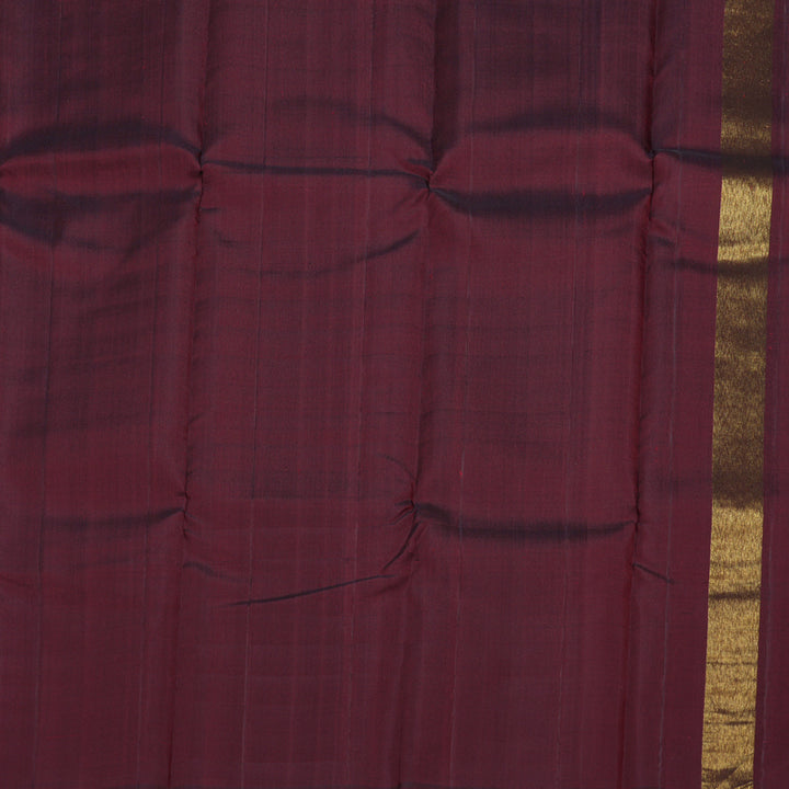 Hayagrivas Plum Purple Handloom Kanjivaram Silk Saree with Dark Maroon Border BBD1153K3-1