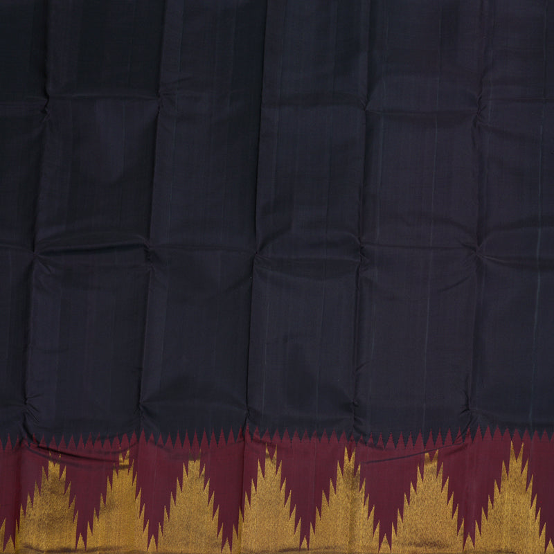 Hayagrivas Plum Purple Handloom Kanjivaram Silk Saree with Dark Maroon Border BBD1153K3-1