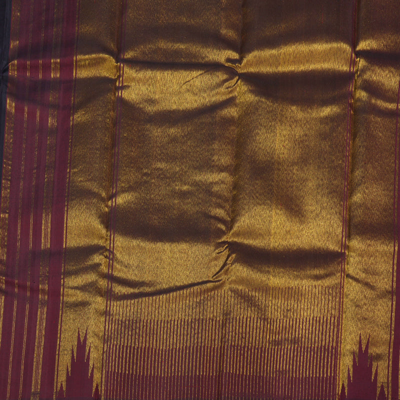 Hayagrivas Plum Purple Handloom Kanjivaram Silk Saree with Dark Maroon Border BBD1153K3-1