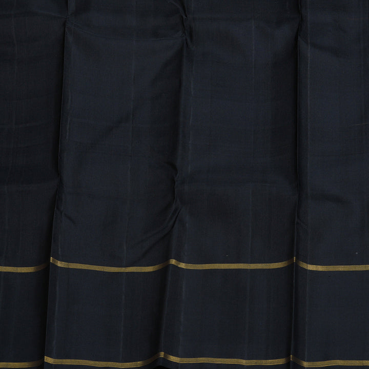 Hayagrivas Multi Color Checks Handloom Kanjivaram Silk Saree with Black Border BBD1155K1-1