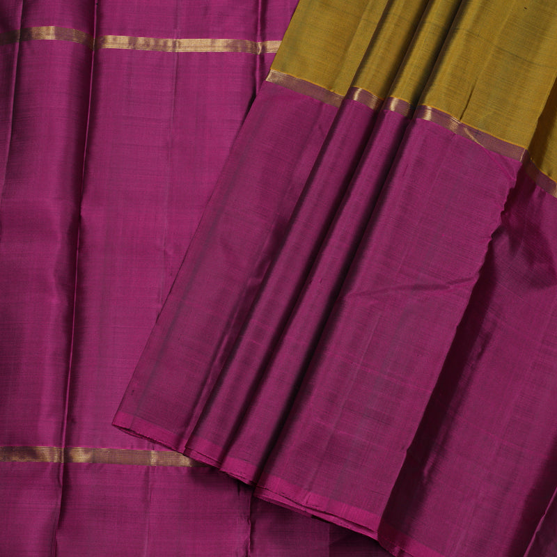 Hayagrivas Mubagam (Black,Mustard And Purple) Handloom Kanjivaram Silk Saree BBD1162K1-1