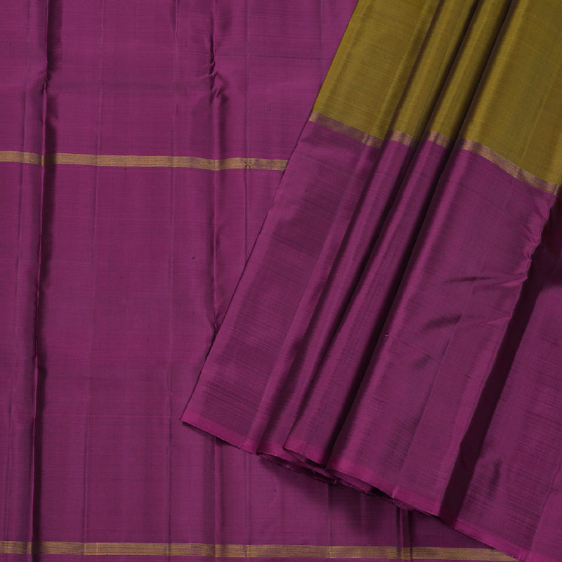 Hayagrivas Muppagam(Purple,Mustard And Green Handloom Kanjivaram Silk Saree BBD1162K1-12