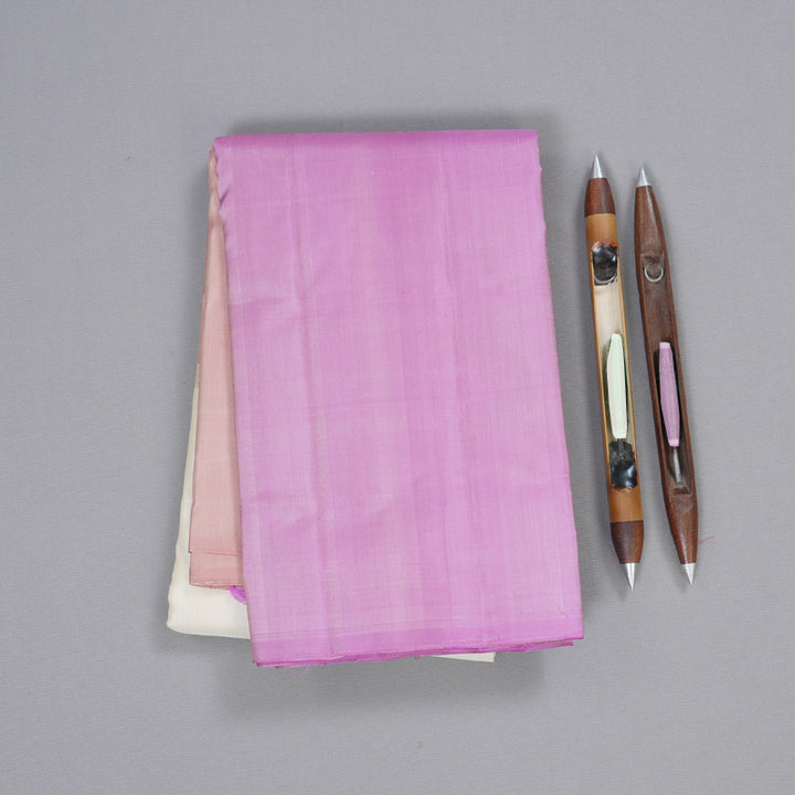 Hayagrivas Muppagm (Light Onion Pink,White And Lavender) Handloom Kanjivaram Silk Saree BBD1162K1-13