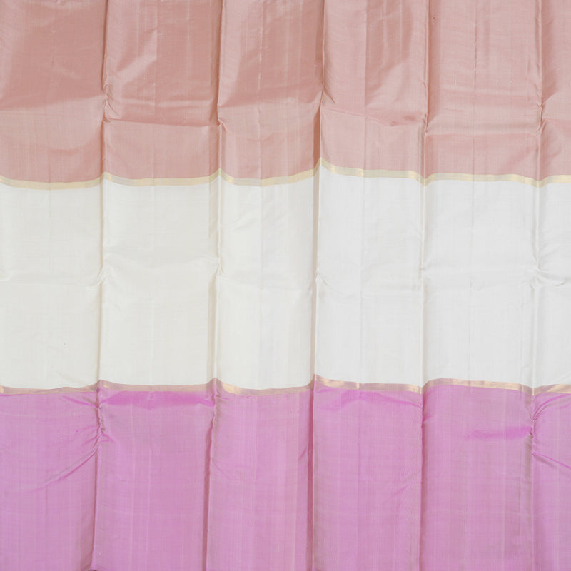 Hayagrivas Muppagm (Light Onion Pink,White And Lavender) Handloom Kanjivaram Silk Saree BBD1162K1-13