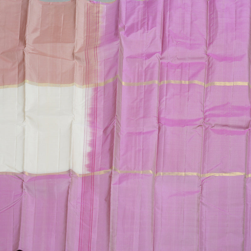 Hayagrivas Muppagm (Light Onion Pink,White And Lavender) Handloom Kanjivaram Silk Saree BBD1162K1-13