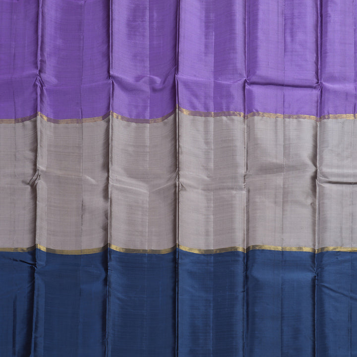 Hayagrivas Mubagam(Lilac,Grey And Blue) Handloom Kanjivaram Silk Saree BBD1162K1-14