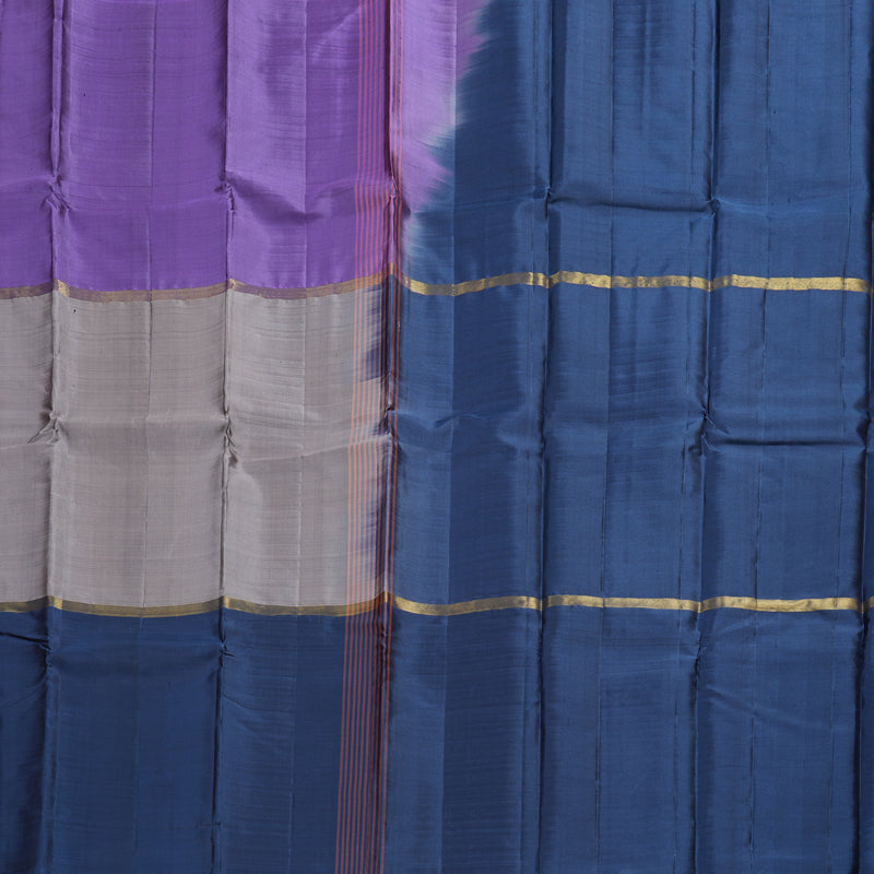 Hayagrivas Mubagam(Lilac,Grey And Blue) Handloom Kanjivaram Silk Saree BBD1162K1-14