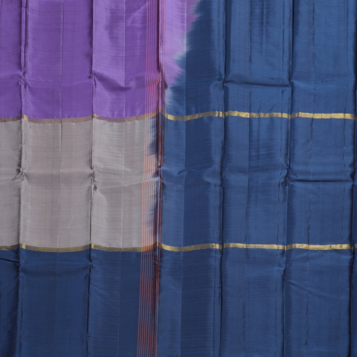 Hayagrivas Mubagam(Lilac,Grey And Blue) Handloom Kanjivaram Silk Saree BBD1162K1-14