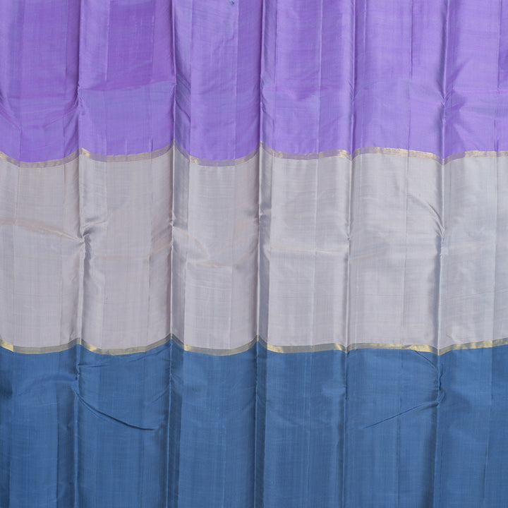 Hayagrivas Mubagam (Lilac,Grey And Peacock Blue) Handloom Kanjivaram Silk Saree BBD1162K1-15
