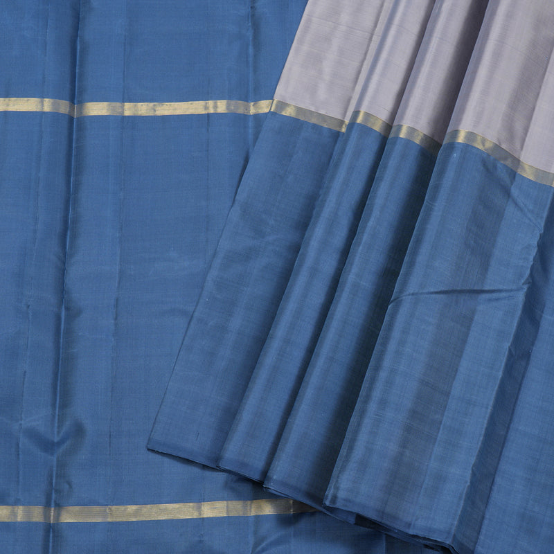 Hayagrivas Mubagam (Lilac,Grey And Peacock Blue) Handloom Kanjivaram Silk Saree BBD1162K1-15