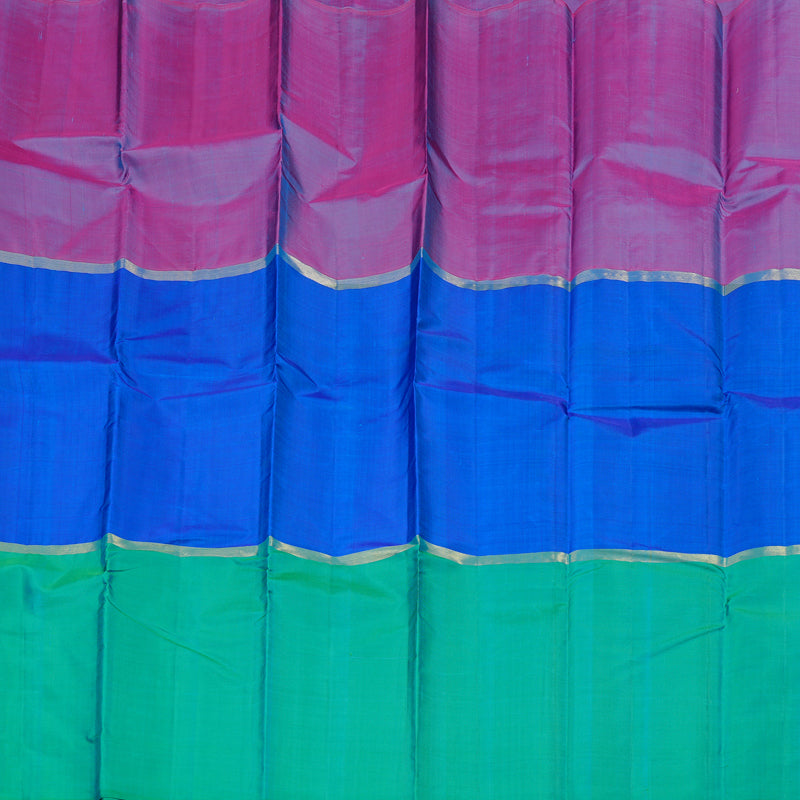 Hayagrivas Handloom Kanjivaram Silk Sarees in Gorgeous Muppagam (Purple, Blue and Sea Green) BBD1162K1-16