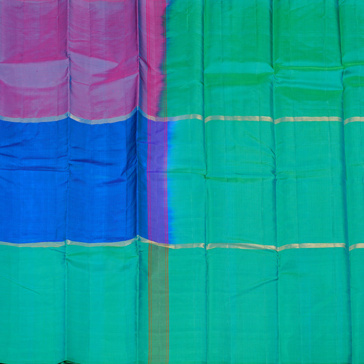 Hayagrivas Handloom Kanjivaram Silk Sarees in Gorgeous Muppagam (Purple, Blue and Sea Green) BBD1162K1-16