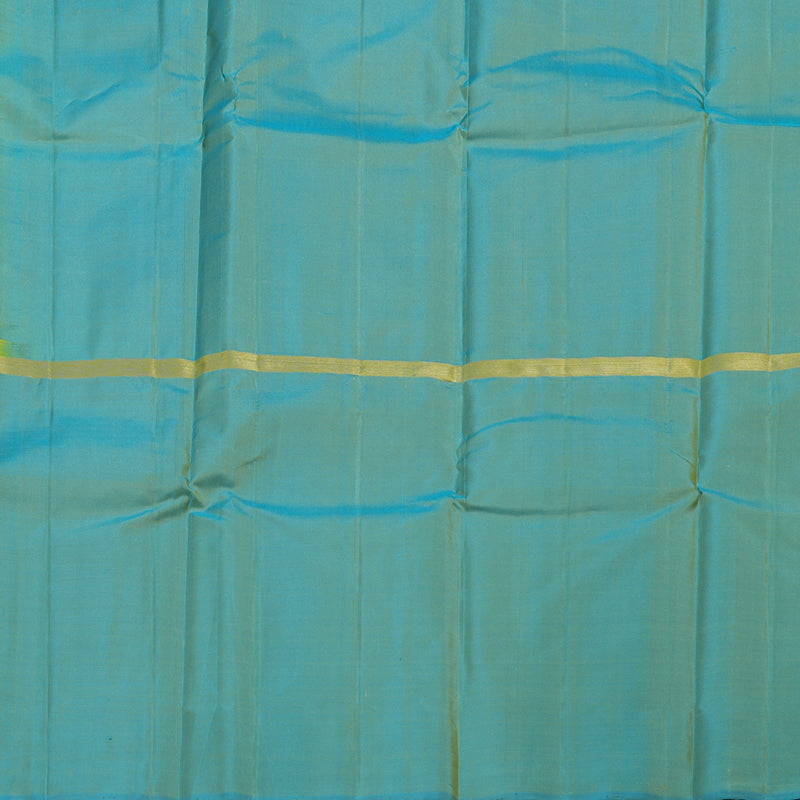 Hayagrivas Mubagam(Blue,Fluorescent Green And Sea Blue) Handloom Kanjivaram Silk Saree BBD1162K1-4
