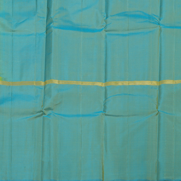 Hayagrivas Mubagam(Blue,Fluorescent Green And Sea Blue) Handloom Kanjivaram Silk Saree BBD1162K1-4