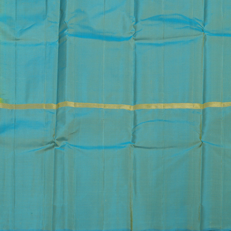 Hayagrivas Mubagam(Blue,Fluorescent Green And Sea Blue) Handloom Kanjivaram Silk Saree BBD1162K1-4