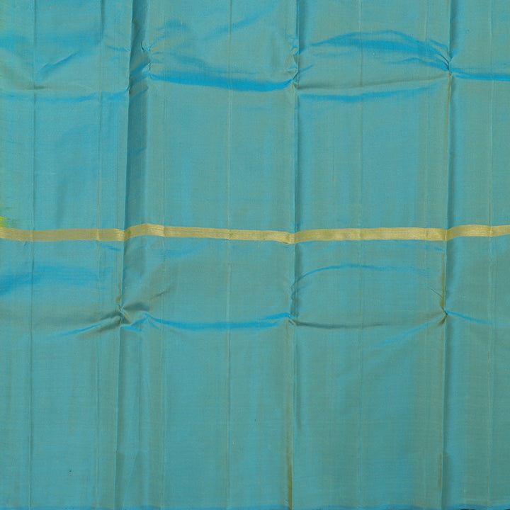 Hayagrivas Mubagam(Blue,Fluorescent Green And Sea Blue) Handloom Kanjivaram Silk Saree BBD1162K1-4