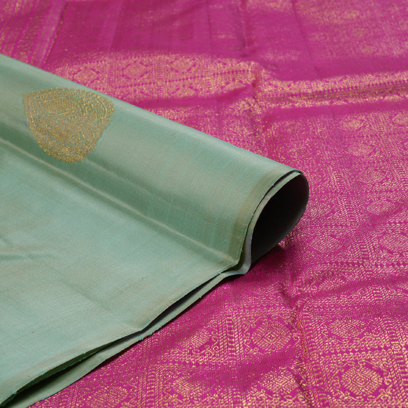 Hayagrivas Light Pastel Green Handloom Kanjivaram Silk Saree BBD1163K1-2