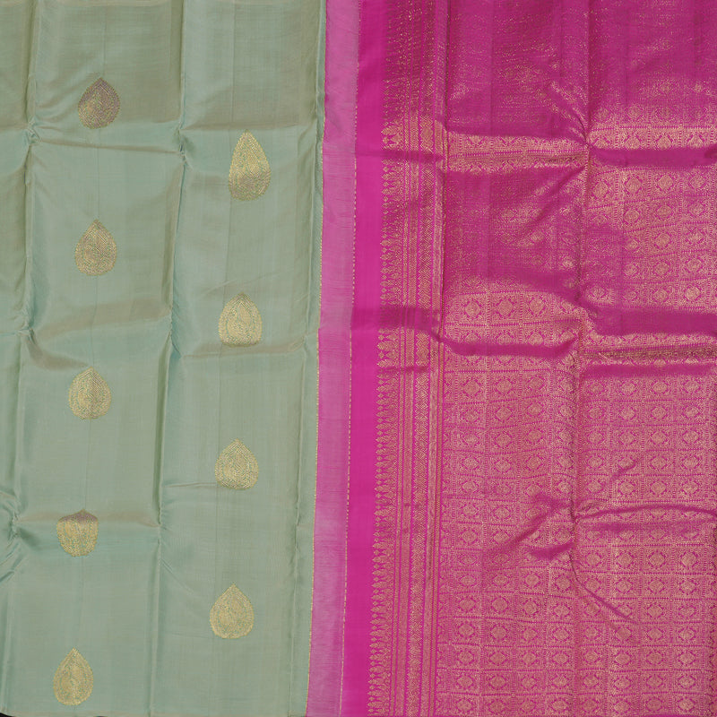 Hayagrivas Light Pastel Green Handloom Kanjivaram Silk Saree BBD1163K1-2