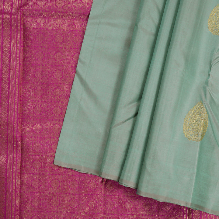 Hayagrivas Light Pastel Green Handloom Kanjivaram Silk Saree BBD1163K1-2