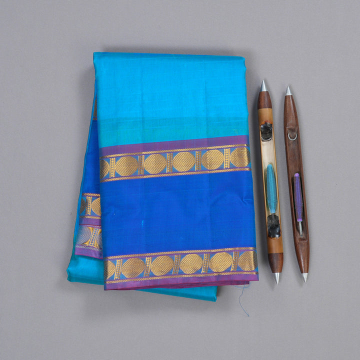 Hayagrivas Sky Blue Handloom Kanjivaram Silk Saree BBD1165K1-6