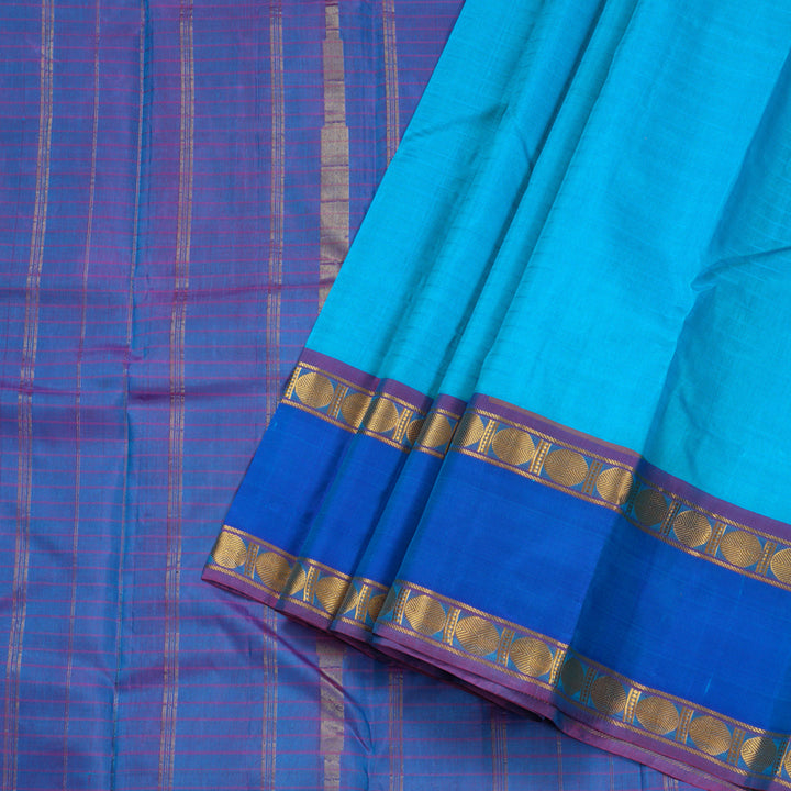 Hayagrivas Sky Blue Handloom Kanjivaram Silk Saree BBD1165K1-6