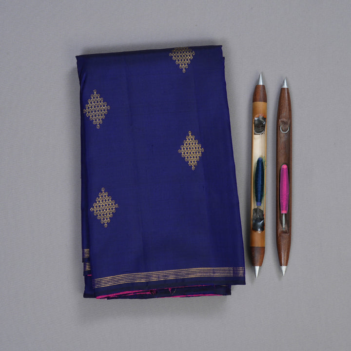 Hayagrivas Blue Handloom Kanjivaram Silk Saree BBD1167K3-2