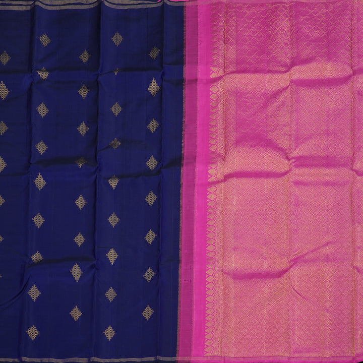 Hayagrivas Blue Handloom Kanjivaram Silk Saree BBD1167K3-2