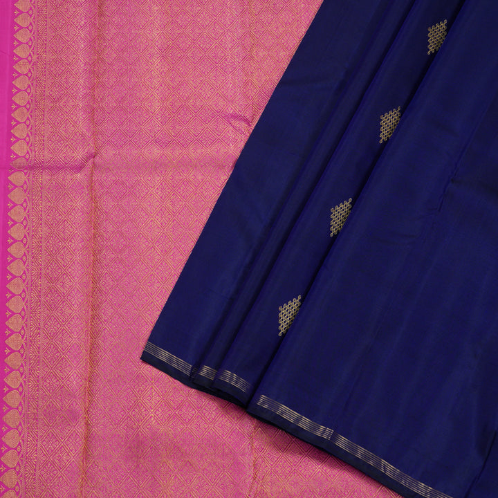 Hayagrivas Blue Handloom Kanjivaram Silk Saree BBD1167K3-2