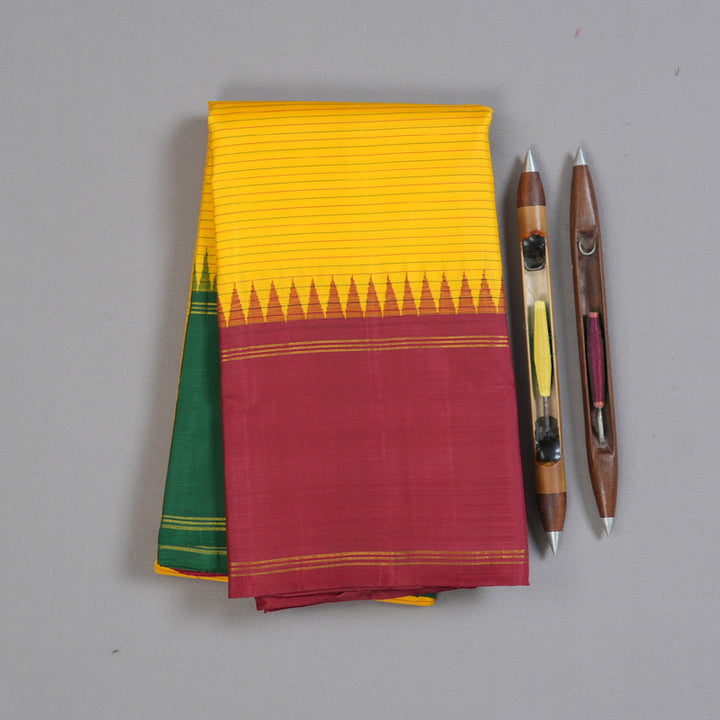 Hayagrivas Handloom Kanjivaram Silk Saree in Sunshine Yellow Color BBD1167K6-1