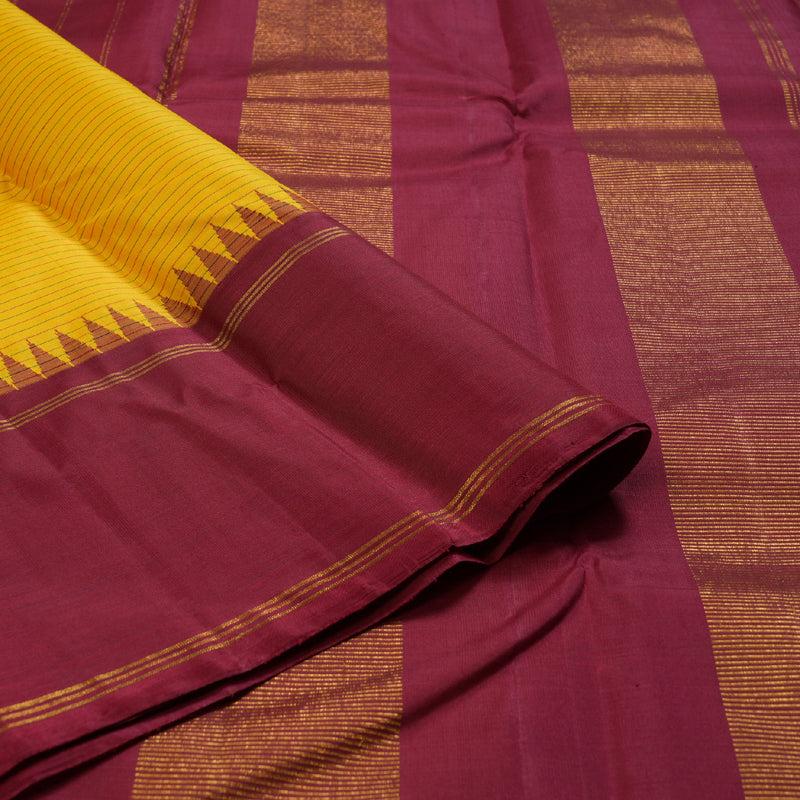 Hayagrivas Handloom Kanjivaram Silk Saree in Sunshine Yellow Color BBD1167K6-1