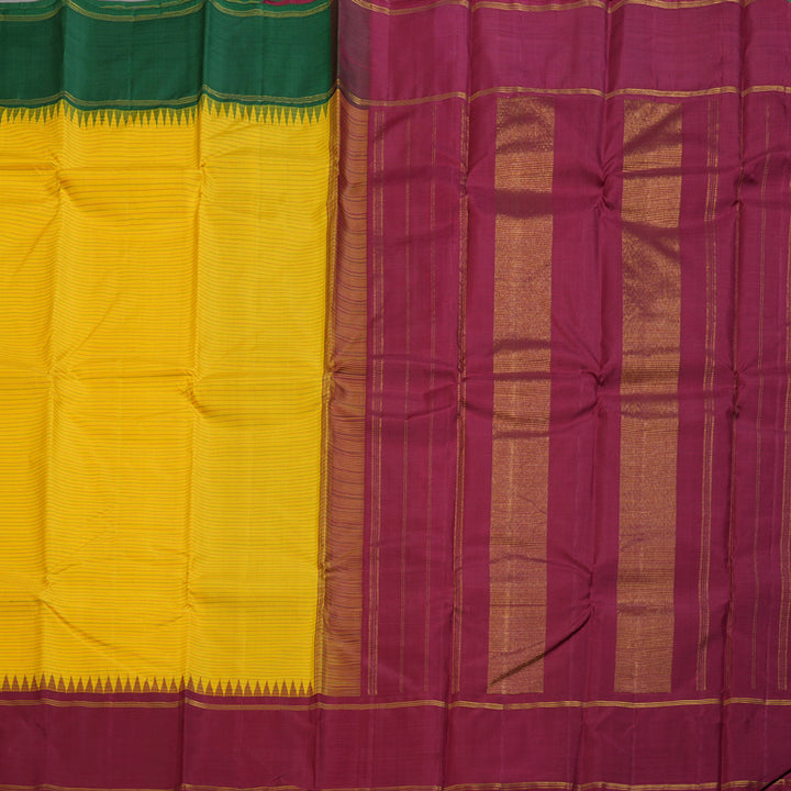 Hayagrivas Handloom Kanjivaram Silk Saree in Sunshine Yellow Color BBD1167K6-1