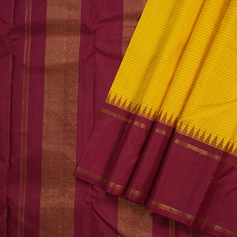 Hayagrivas Handloom Kanjivaram Silk Saree in Sunshine Yellow Color BBD1167K6-1