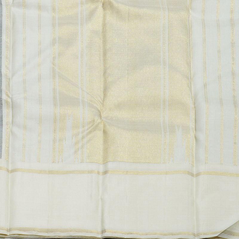 Hayagrivas Black Handloom Kanjivaram Silk Saree with Half White Border BBD1167K9-1