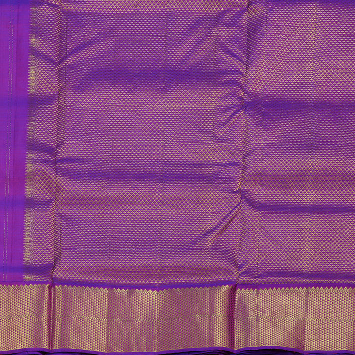 Hayagrivas Fluorescent Green Handloom Kanjivaram Ten Yards Silk Saree with Purple Border BBD1168K10-3