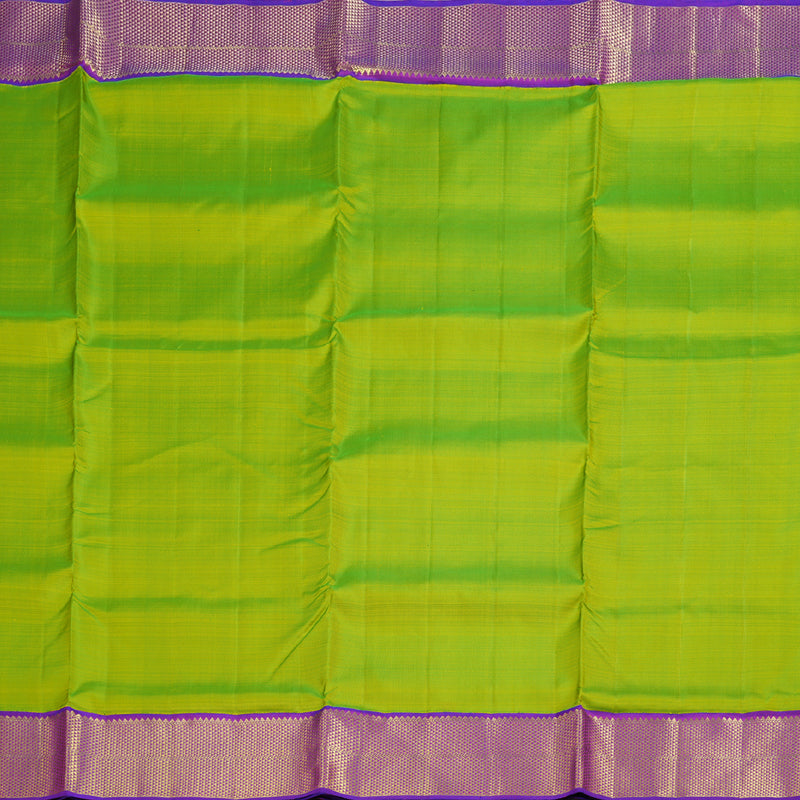 Hayagrivas Fluorescent Green Handloom Kanjivaram Ten Yards Silk Saree BBD1168K10-4