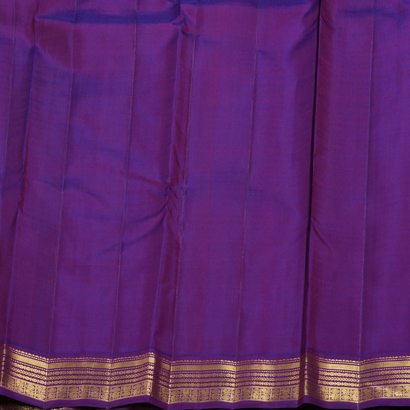 Hayagrivas Fluorescent Green Handloom Kanjivaram Silk Saree with Purple Border BBD1168K2-1