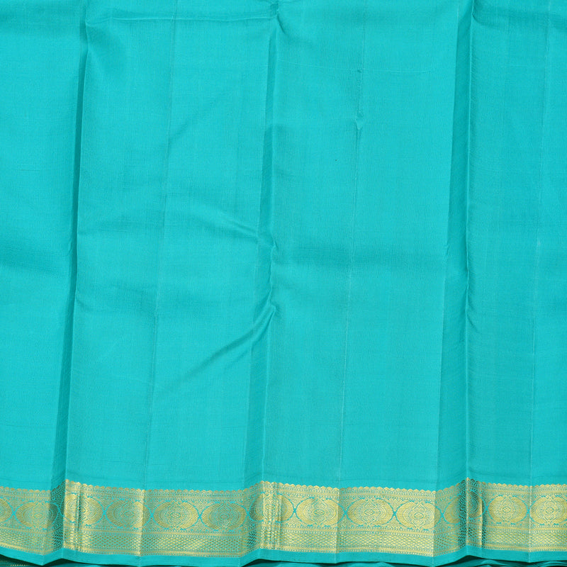 Hayagrivas Blue Handloom Kanjivaram Silk Saree with Sea Blue Border BBD1168K4-2