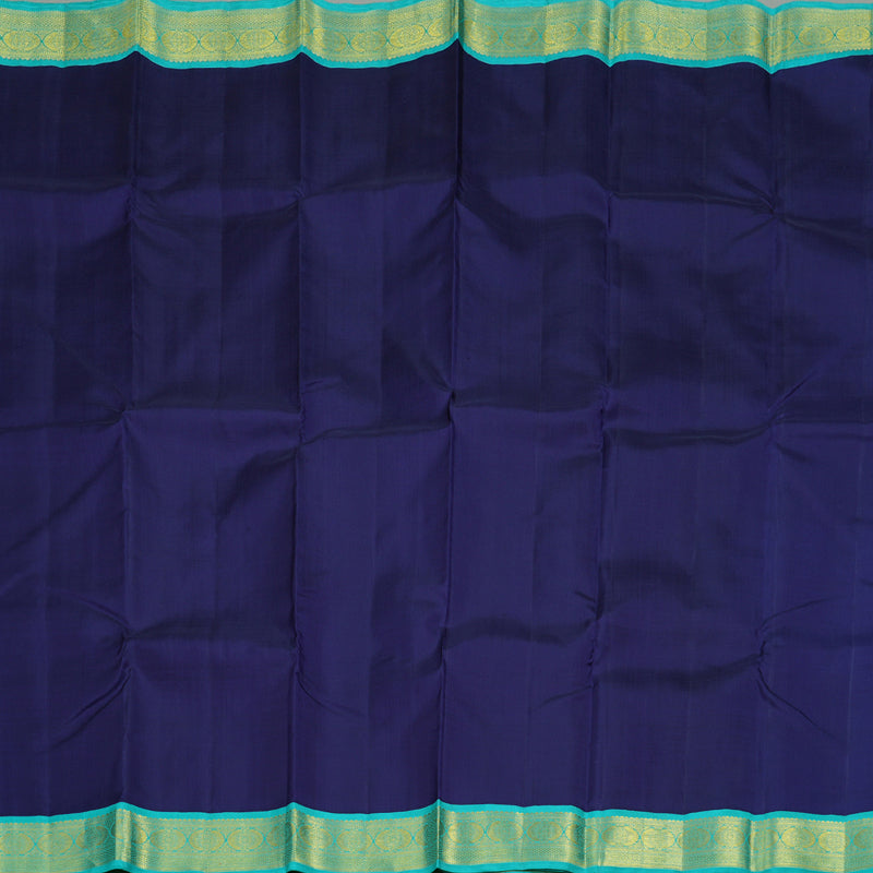 Hayagrivas Blue Handloom Kanjivaram Silk Saree with Sea Blue Border BBD1168K4-2