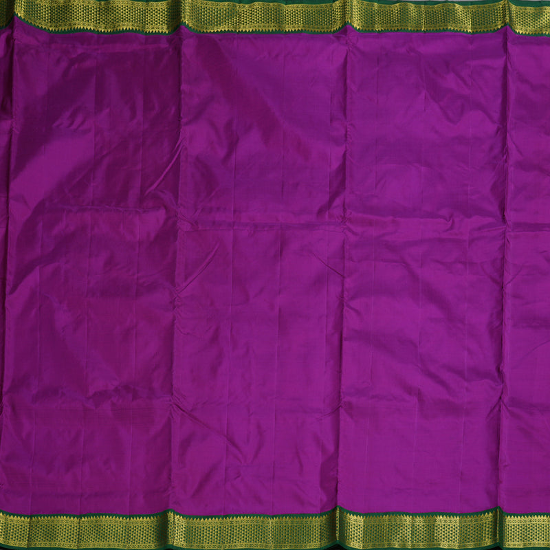 Hayagrivas Purple Handloom Kanjivaram Ten Yards Silk Saree with Bottle Green Border BBD1168K8-6
