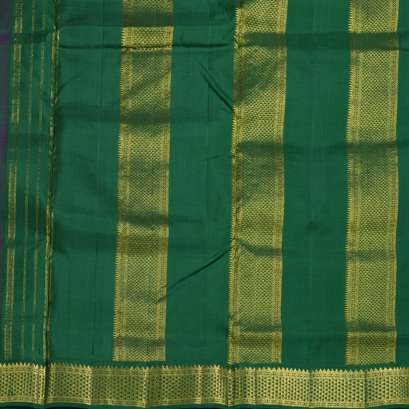 Hayagrivas Purple Handloom Kanjivaram Ten Yards Silk Saree with Bottle Green Border BBD1168K8-6