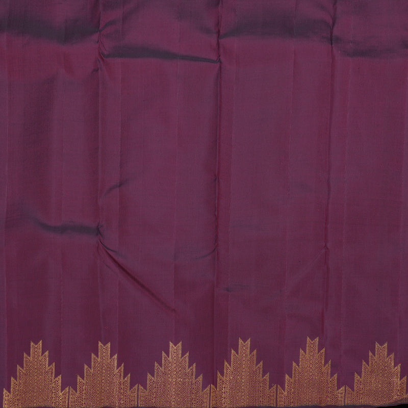 Hayagrivas Grey Handloom Kanjivaram Silk Saree with Wine Maroon Border BBD1173K1-1