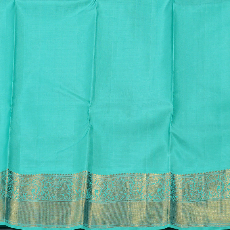 Hayagrivas Red Handloom Kanjivaram Silk Saree with Sea Green Border BBD1173K5-1