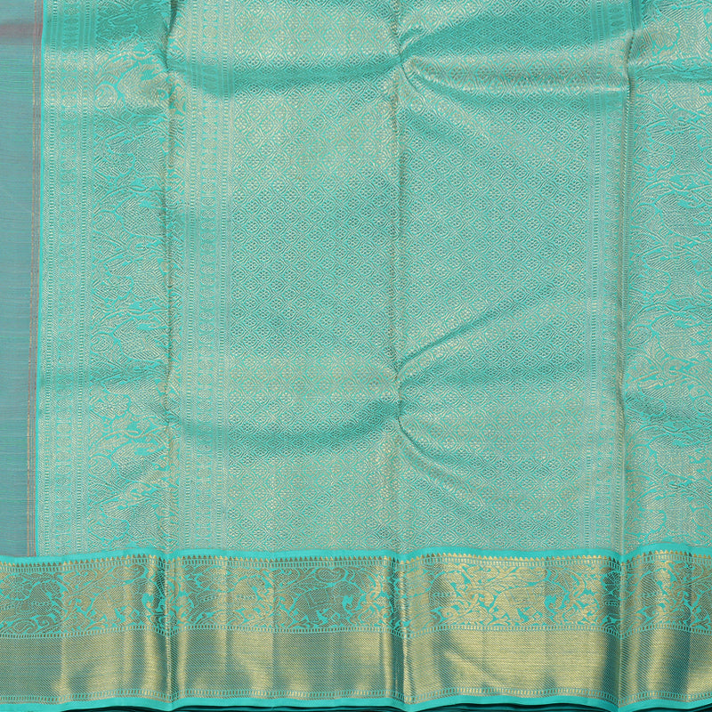 Hayagrivas Red Handloom Kanjivaram Silk Saree with Sea Green Border BBD1173K5-1