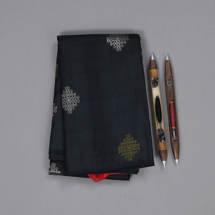 Hayagrivas Black Handloom Kanjivaram Silk Saree BBD1178K3-1